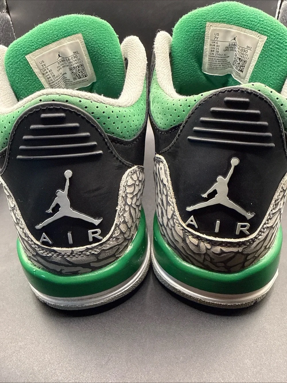 Size 7 (GS) - Jordan 3 Retro Mid Pine Green, 398614-030, Clean, No Box, Good